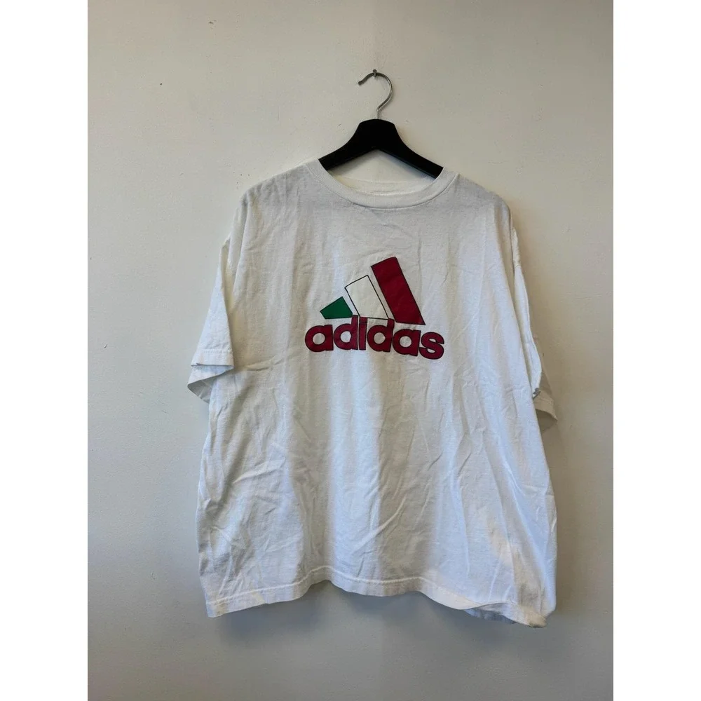 Vintage Adidas Shirt‎ XL White Logo Graphic Mexico Colors Casual Tee Athletic
